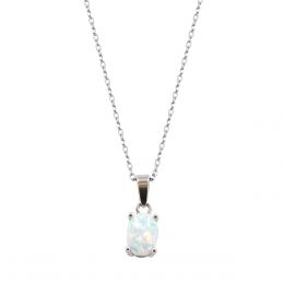 Dije En Plata Con Opalo Color Azul Artre