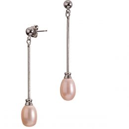 Aretes Con Perla Rosa Sidney