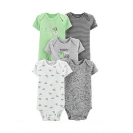 Set De 5 Bodies Color Gris Combinado Carters