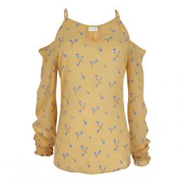 Blusa Manga Larga Con Hombros Descubiertos City Femme