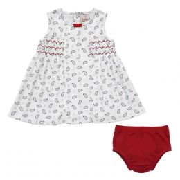 Conjunto 2 Pzas Vestido Sin Manga Smock Calzon Mondo Bambino