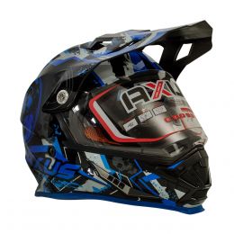 Casco Motocross Skull Azul Axus - Grande