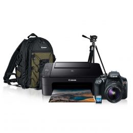 Kit Cámara Canon T6 Ef-S 18-55Mm+ Mochila+ Impresora+ Sd 16 Gb