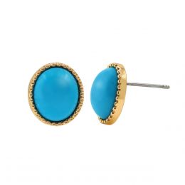 Aretes De Cabuchón Turquesa Queen Victoria