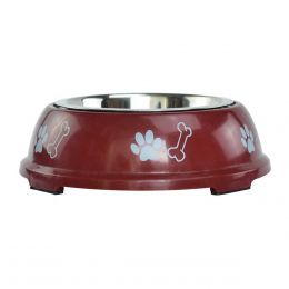 Plato De Acero P/mascota C/ Base Decorada 32 Oz Acuario Lomas