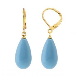Aretes Dorados Con Perla De Vidrio Carré