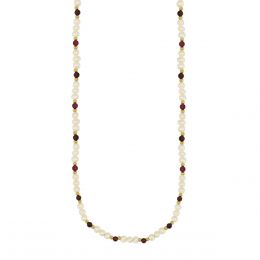 Collar Con Perlas Y Granate Emanuel Ungaro