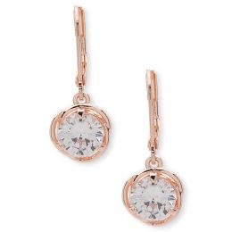 Aretes Color Oro Rosado En Acabado Pulido Con Circonia Napier