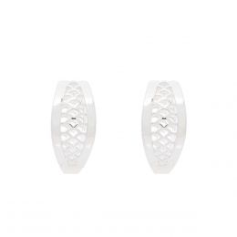 Aretes Color Plateado En Acabado Pulido Con Cristal Napier