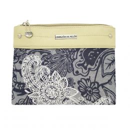 Cosmetiquera Batik Denim Corazón De Melón