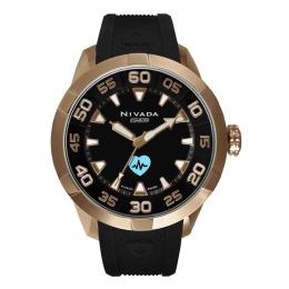 Reloj Unisex Color Negro Y Oro Rosado Nivada