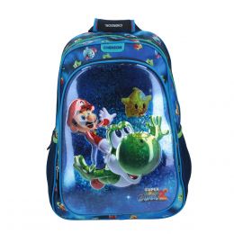 Mochila Glow Azul Mario Bros Chenson