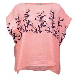 Blusa Cuadra Con Bordado Banana Jeans