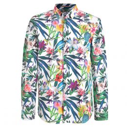 Camisa Manga Larga Con Estampado De Flores Dario Beltran Para Caballero