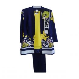 Conjunto 3 Piezas Saco Estampado Pantalón Y Top Diva