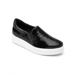 Slip On Lentejuela Color Negro Flexi