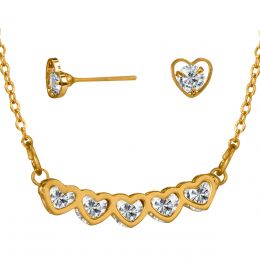 Juego Collar Y Aretes Con Corazones Unlimited