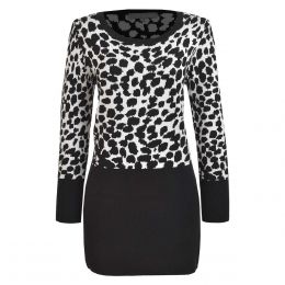 Suéter Animal Print Largo Banana Limón