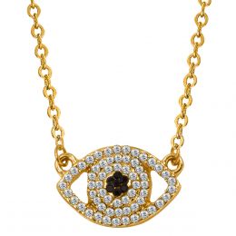 Collar Ojo Dorado Con Zirconias Unlimited