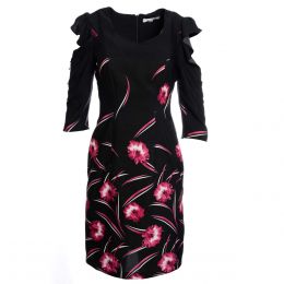 Vestido Con Estampado De Flores Rosasa Ann Miller Para Dama