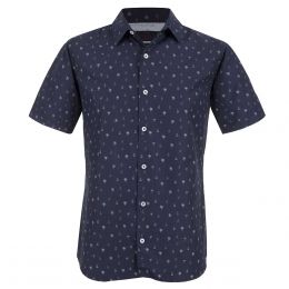 Camisa Casual Azul Manga Corta Vasarelli Para Caballero