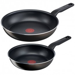 Set De 2 Sartenes Easy Cook Tefal 24 Cm Y 30 Cm Aluminio Color Negro