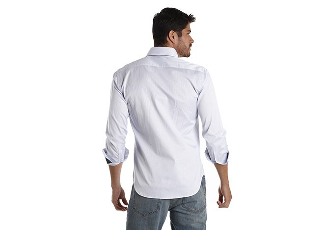 Camisa Credo Ml con 2 Cuellos Blanco/marino