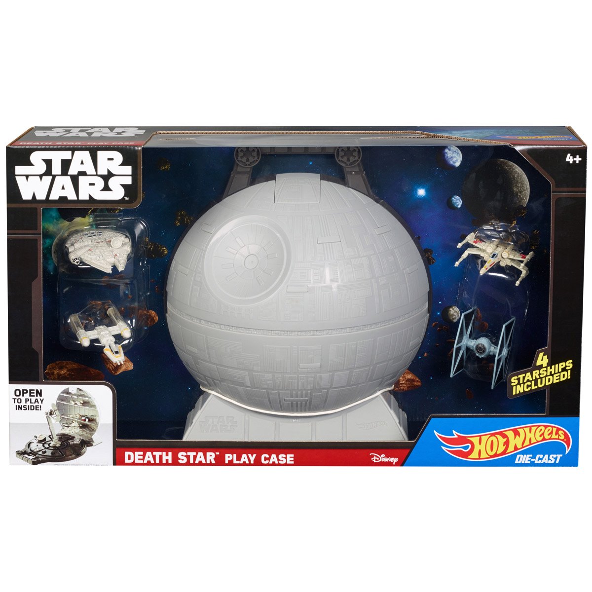 Hot Wheels Star Wars Death Star Playcase + 4 Stars Mattel