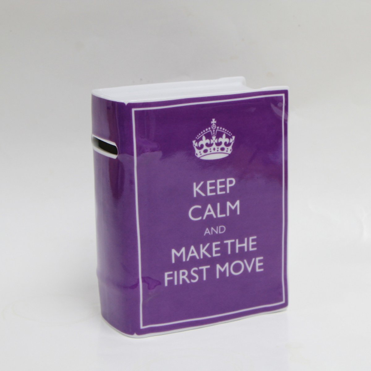 Alcancía en Forma de Libro Keep Calm Make The Fisr