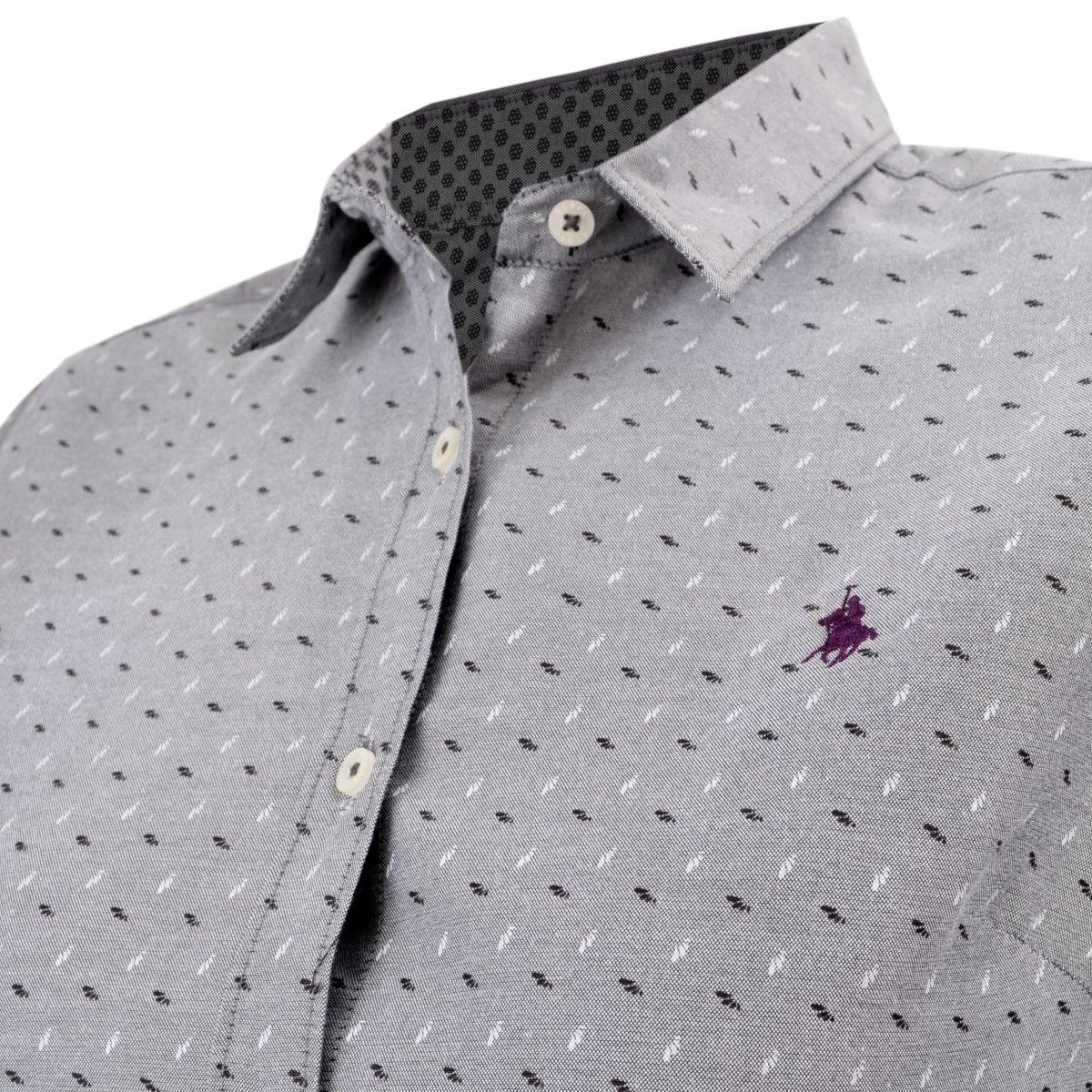 Camisa Estampado Sutil Obscuro Polo Club