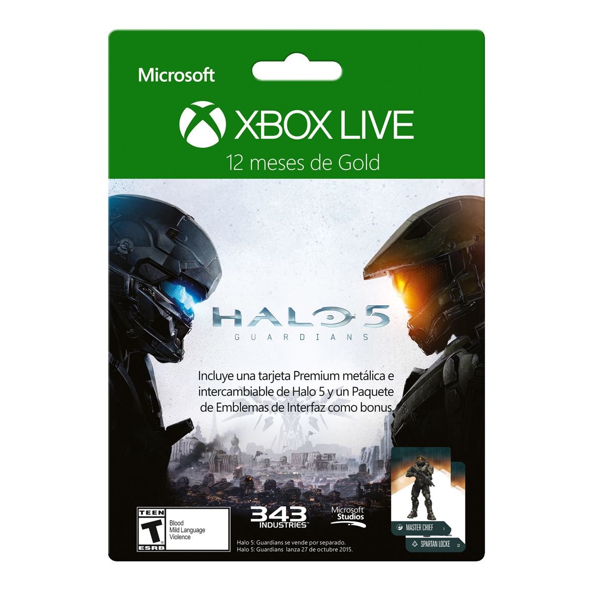 Tarjeta Xbox Live Gold 12 Meses Halo 5