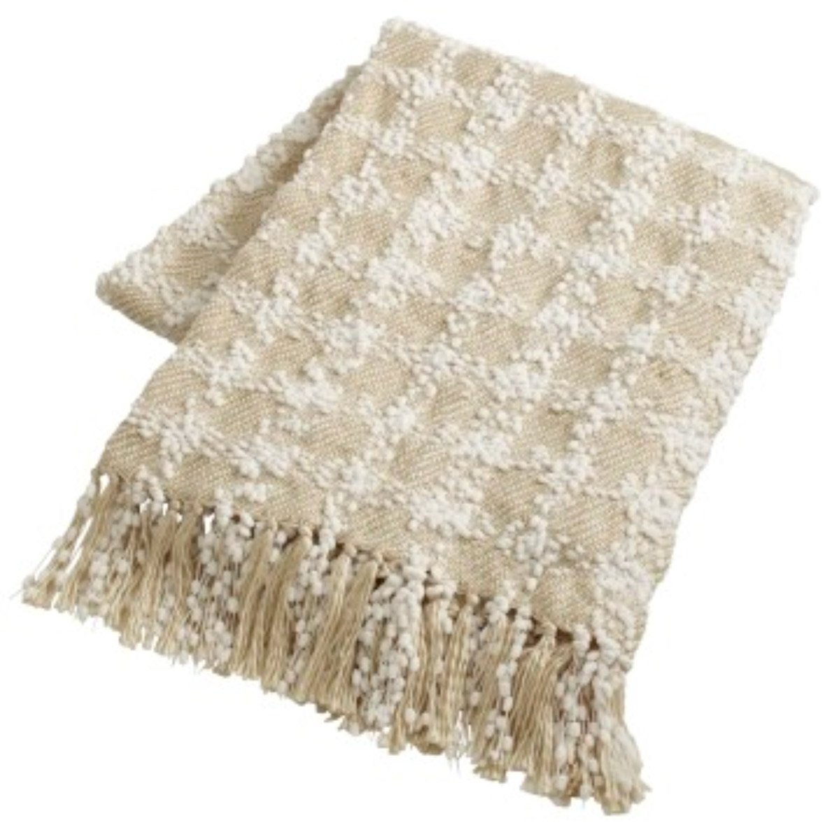 Frazada Checkers Chenille Ivory Pier 1 Imports