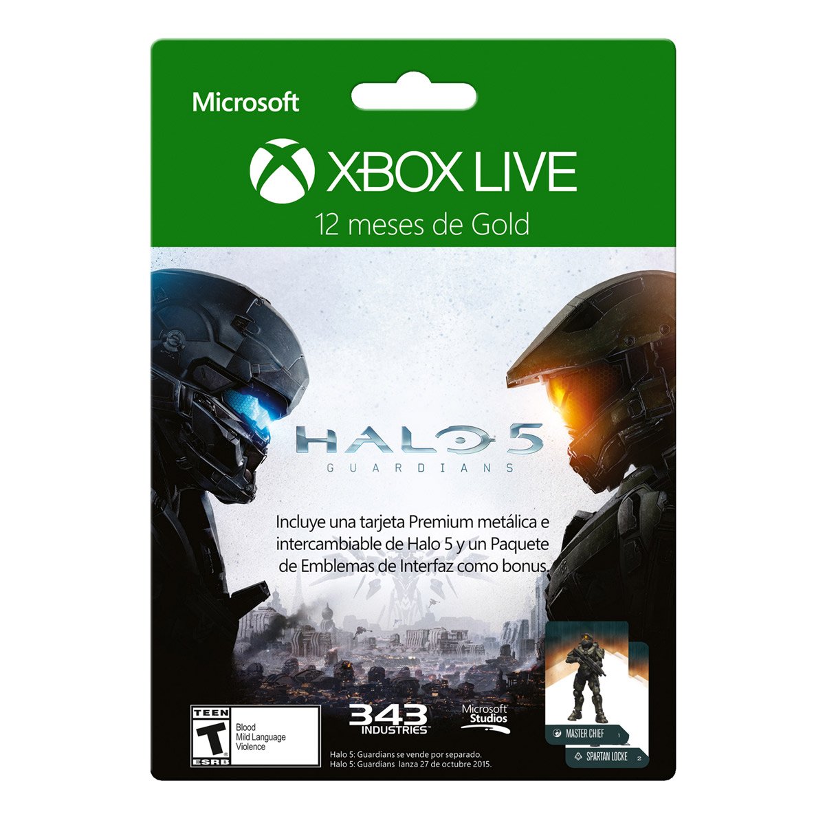 Tarjeta Xbox Live Gold 12 Meses Halo 5
