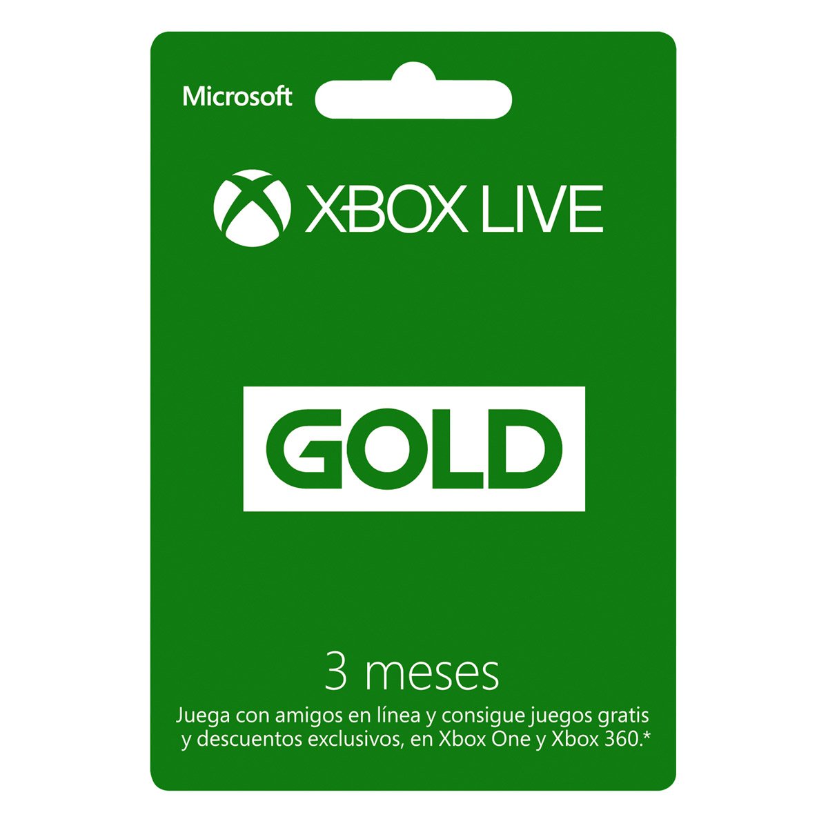 Tarjeta Xbox Live Gold 3 Meses R15