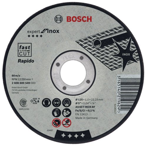 Disco Corte Inox 4 1/2&quot; X 3/64&quot; X 7/8&quot; Ultradelgado Bosch
