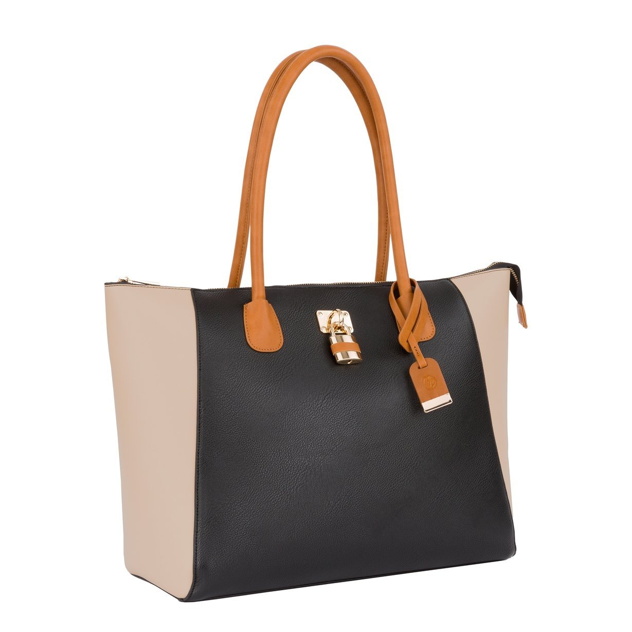 Bolso Tipo Tote Portalaptop Carry All Beige/ Negro Hp