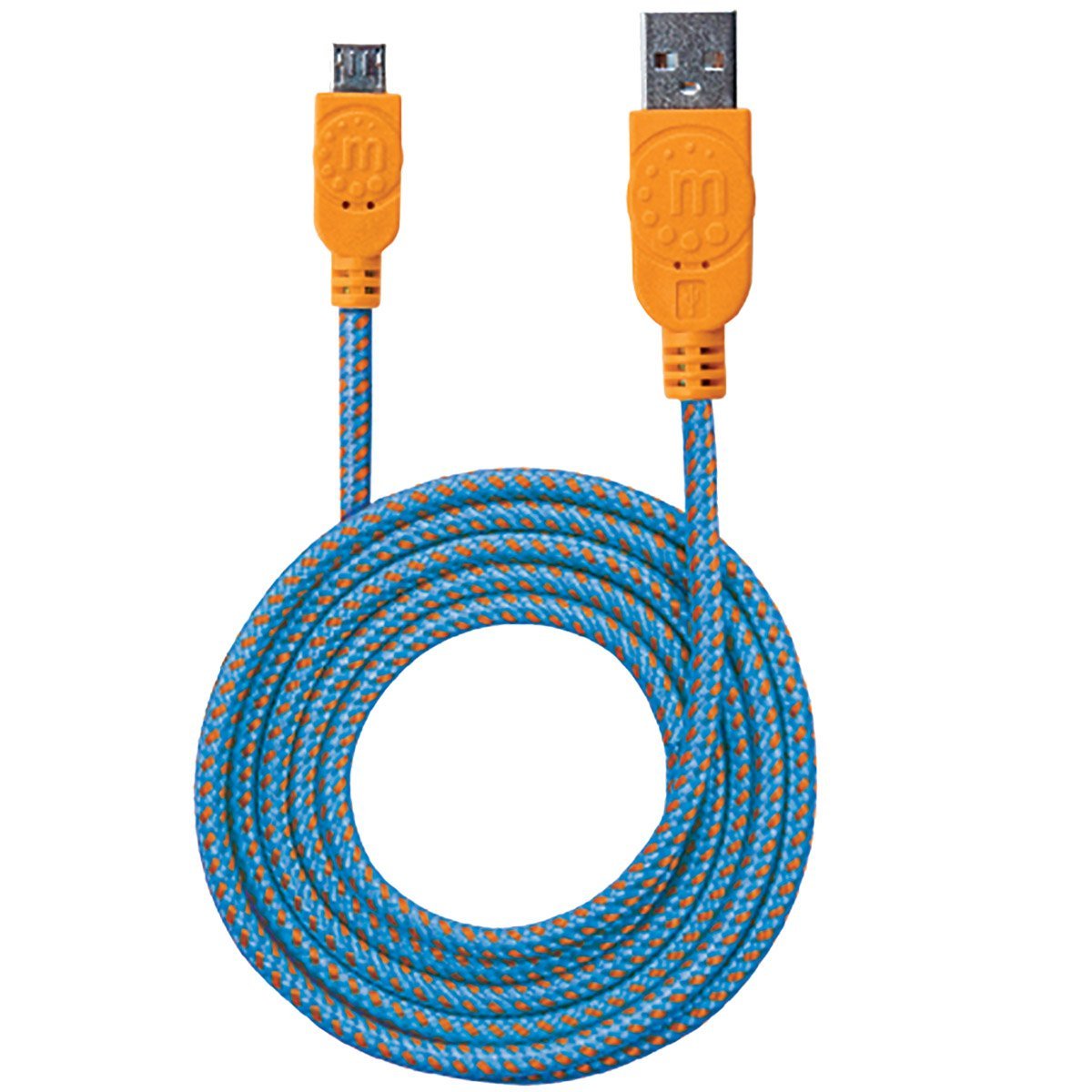 Cable Micro Usb Tejido Azul-Naranja Manhattan