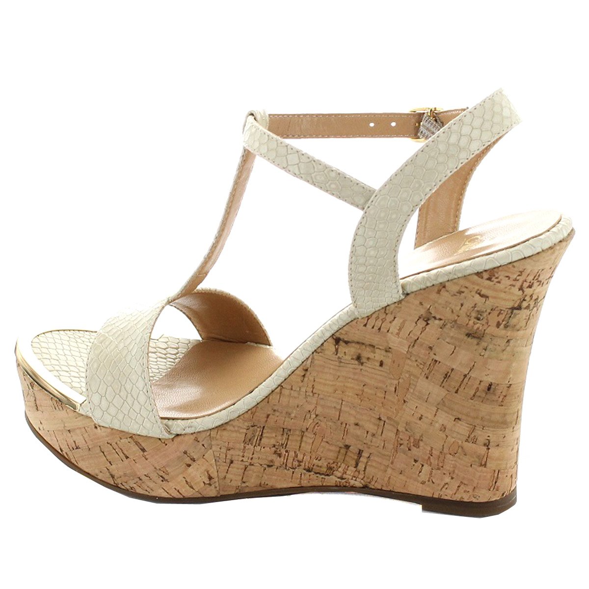 Sandalia Cuña Ajuste T Punta Dorada Mod. 151710 Hs