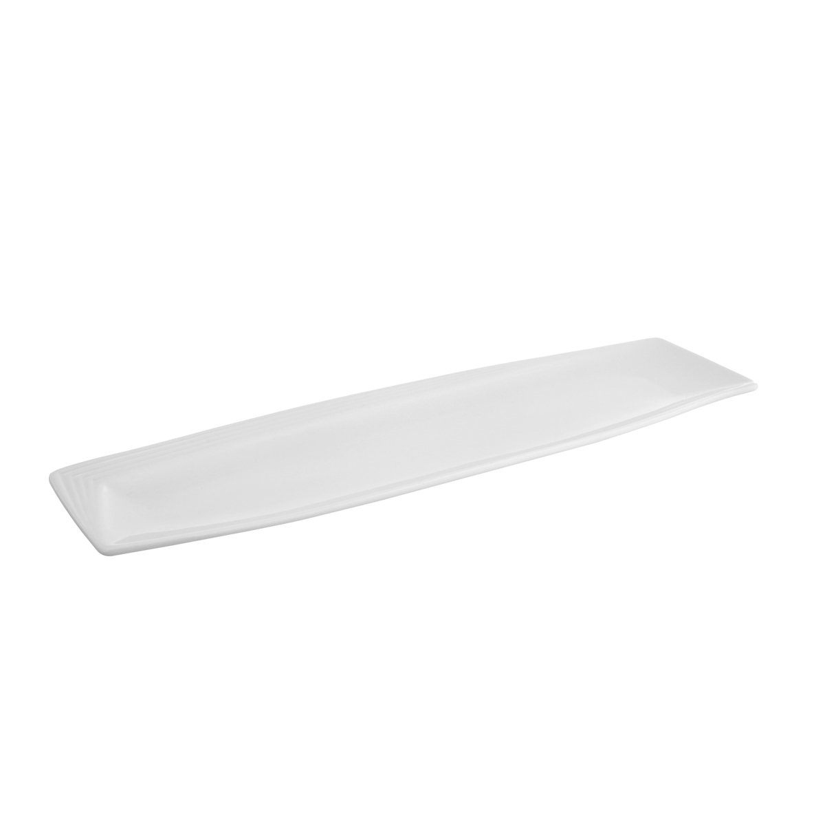 Bandeja Rectangular Porcelana Blanca Líneas 36 Cm 401213