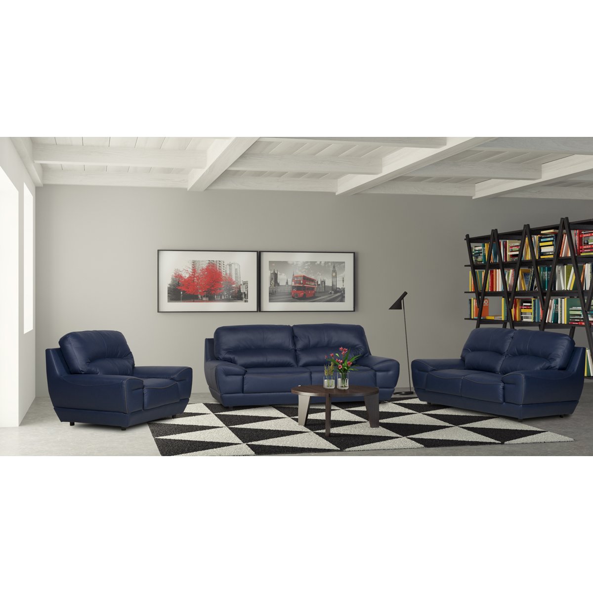 Sill&oacute;n Ameno Bull Vinil Indigo Gris Boal