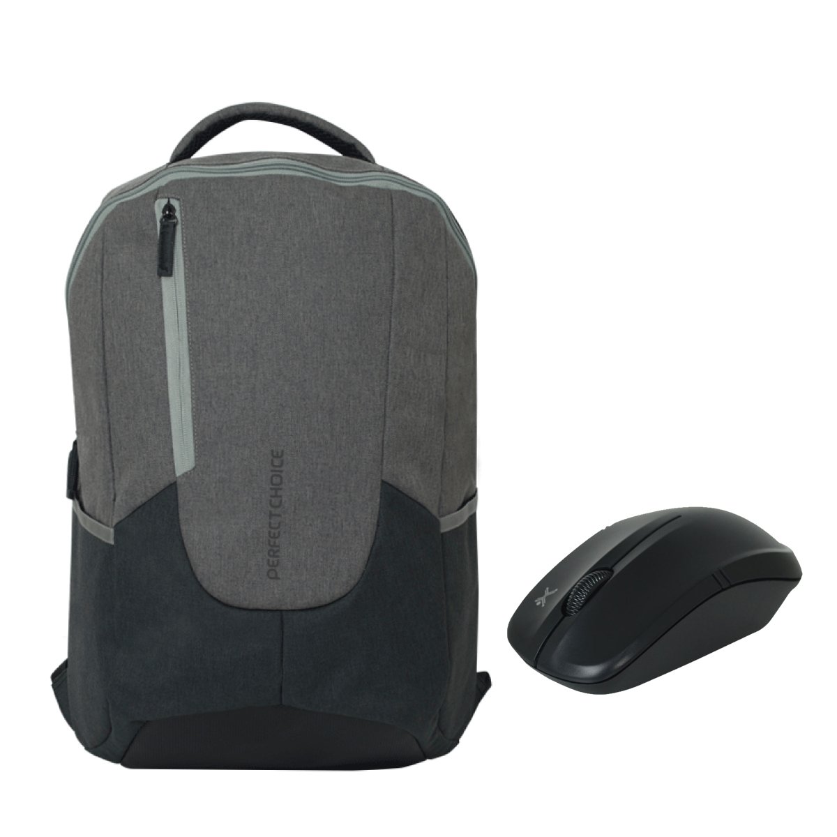 Mochila Portalaptop 15-17 Gris/ Negro+ Mouse Perfect Choice