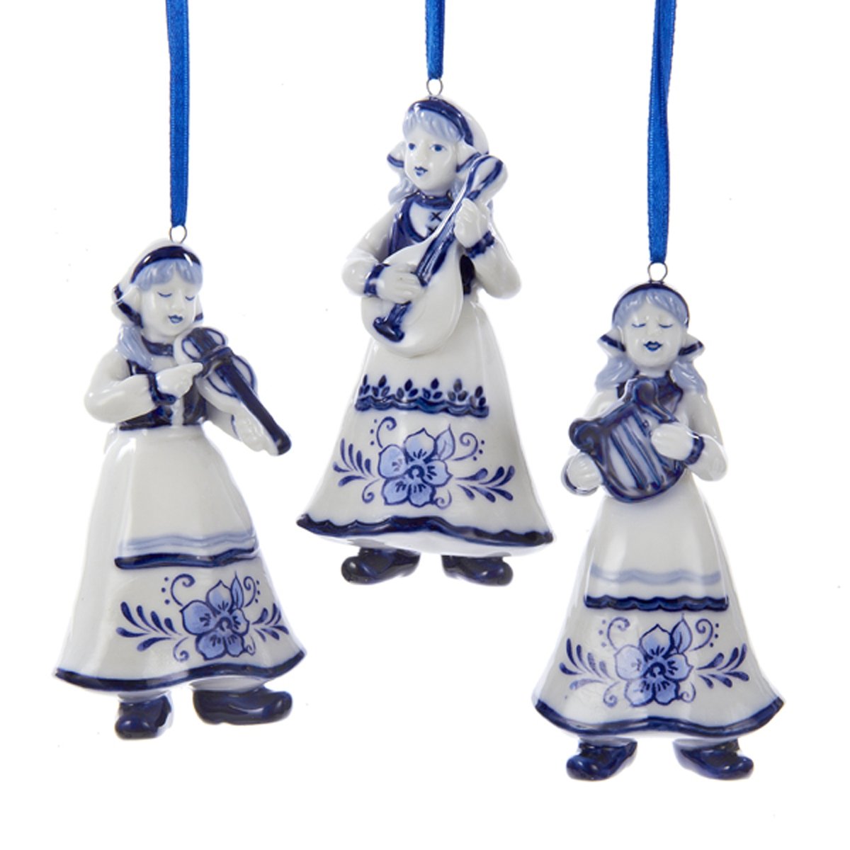 Colgante Niña de Porcelana Delft Color Azul con Blanco 10Cm