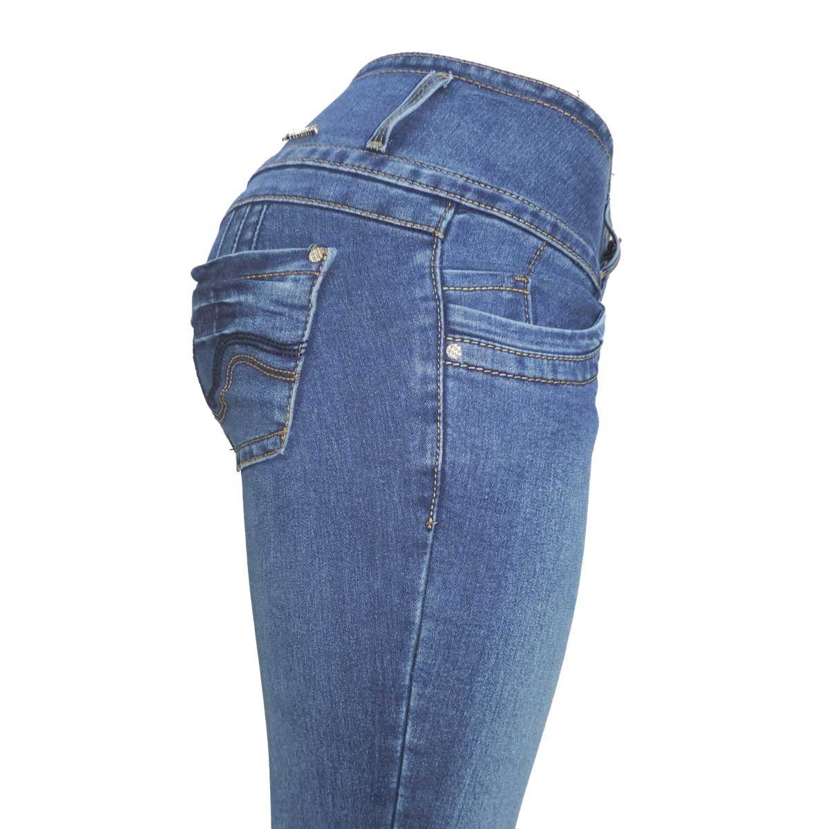 Jeans con Bolsas Bordadas Beronna 401