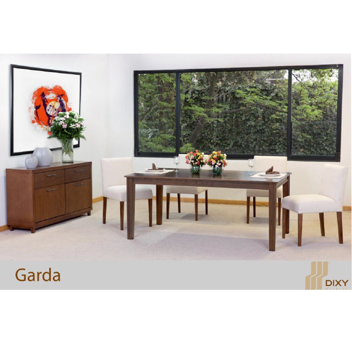 Comedor Garda: Mesa - 6 Sillas - Aparador