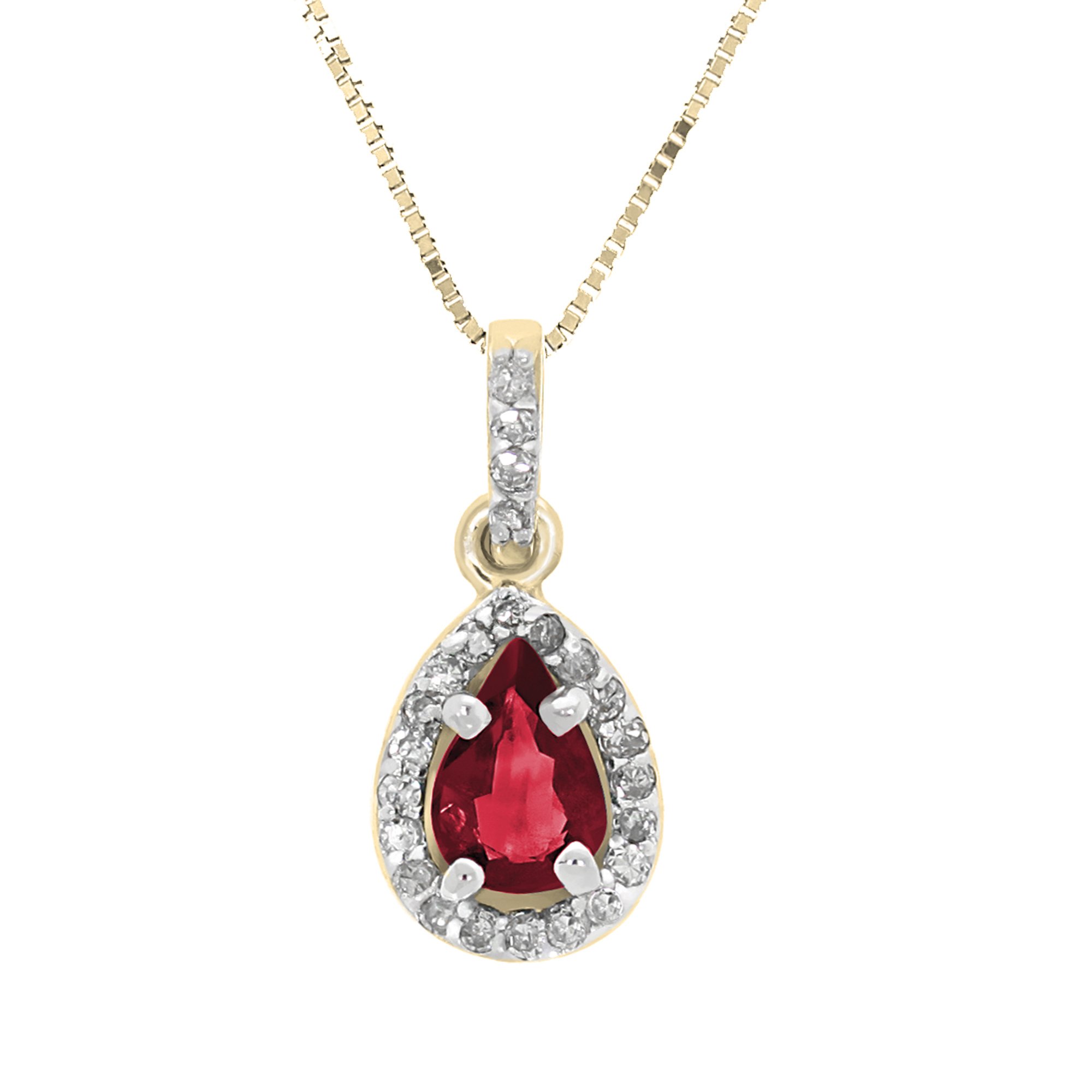 Dije Oro 14 K con Rubí y Diamantes Nadav