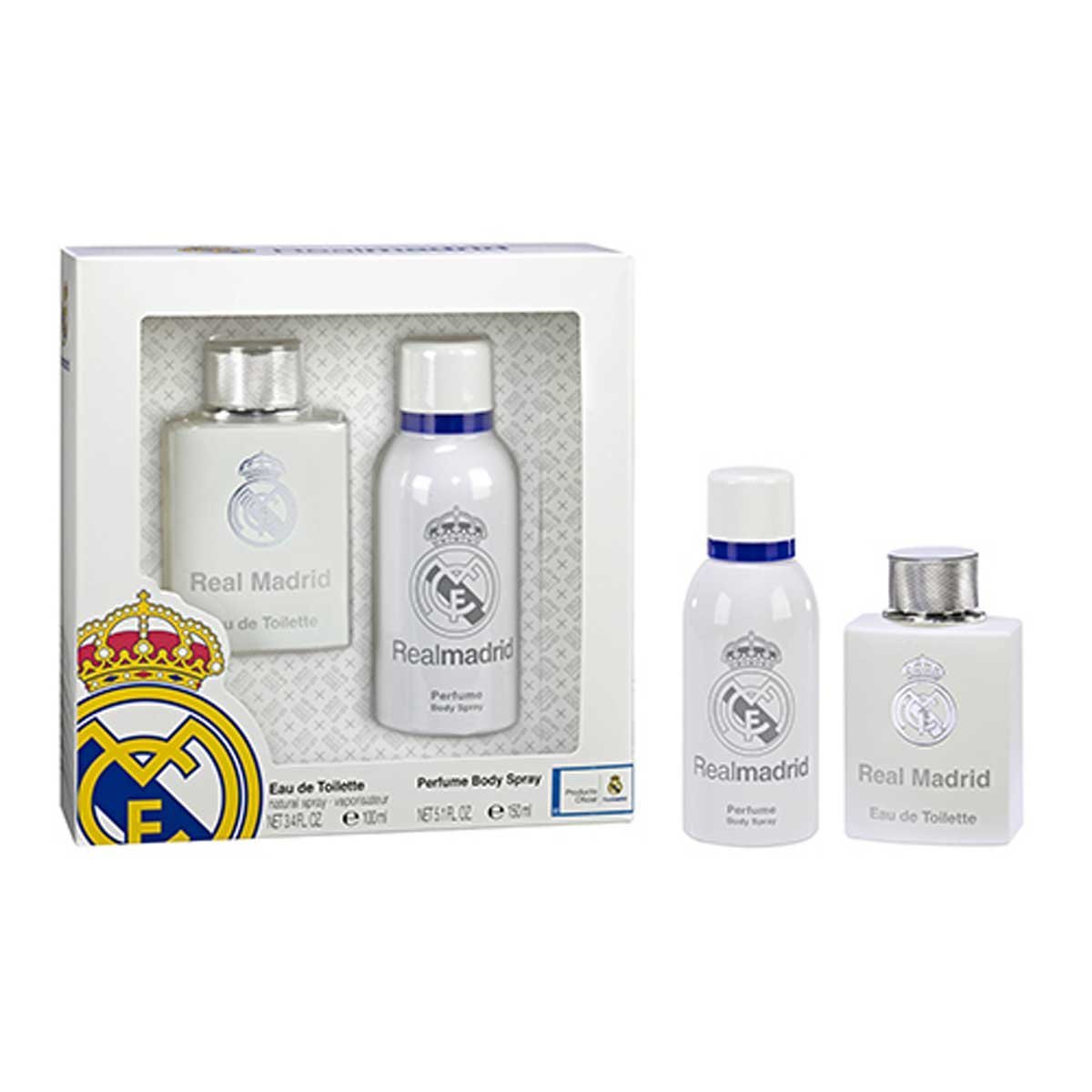 Real Madrid Set Edt 100 Ml + Perfume Body Spray Air-Val 150 Ml