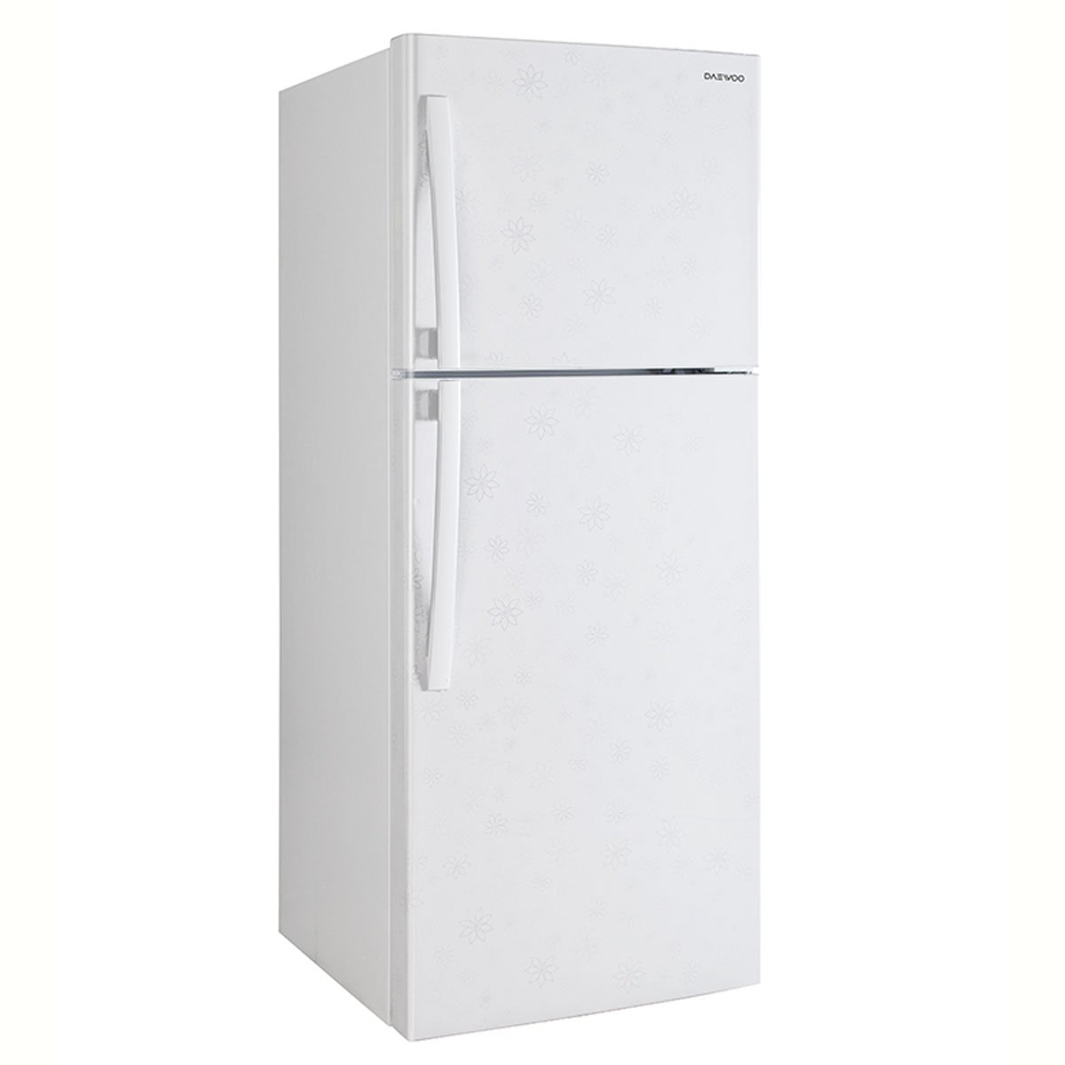 Refrigerador Daewoo Top Mount 16 Pies Blanco con Grabado Floral