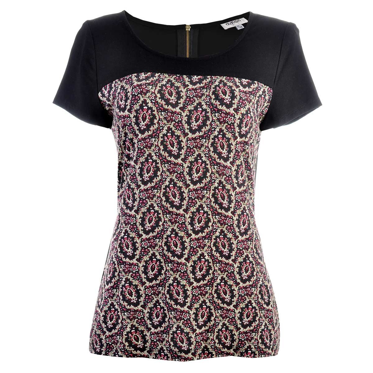 Blusa Corta con Estampado Combinado Amori