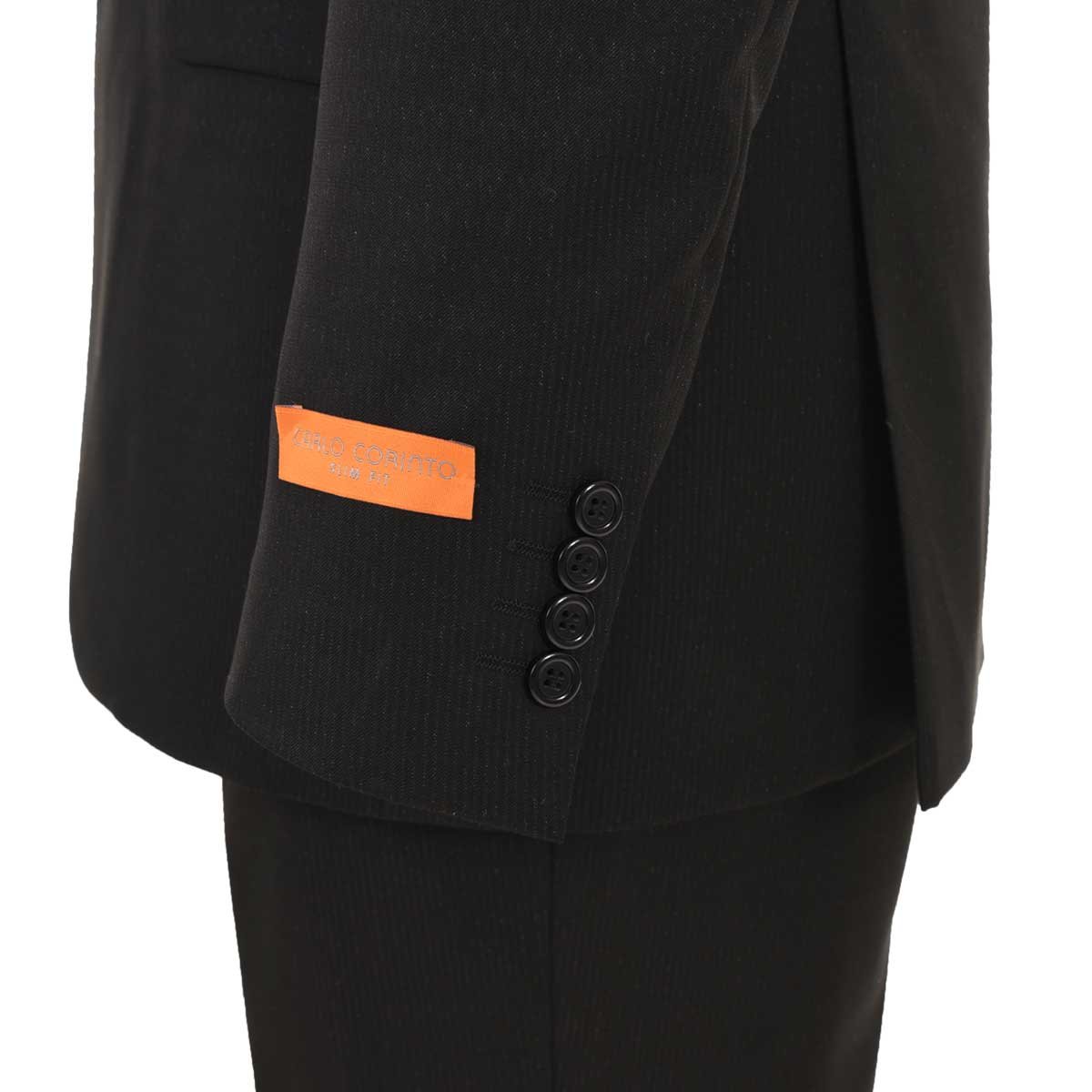 Traje Slim Fit Negro Rayas Carlo Corinto