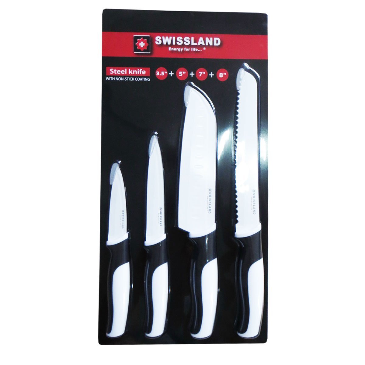 Set de Cuchillos Swissland Plata/negro